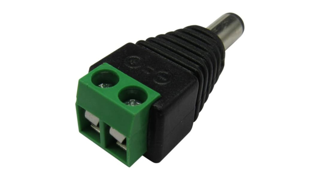 Wtyk zasilania DC Wtyk DC średnica zew: 5.5mm Montaż na kablu średnica wew: 2.5mm 12 V
