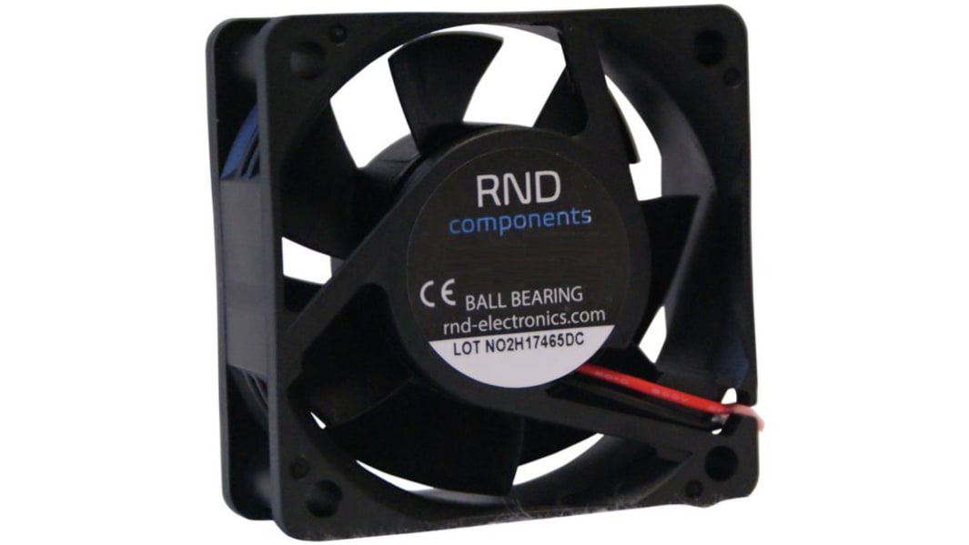 RND dc-Axiallüfter, 12 VDC / 2.4W, 60 x 60 x 25mm, 33.6cfm