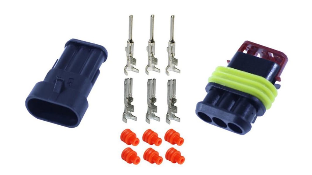 Accessorio connettore per uso automobilstico TE Connectivity, Maschio, 3 vie, file