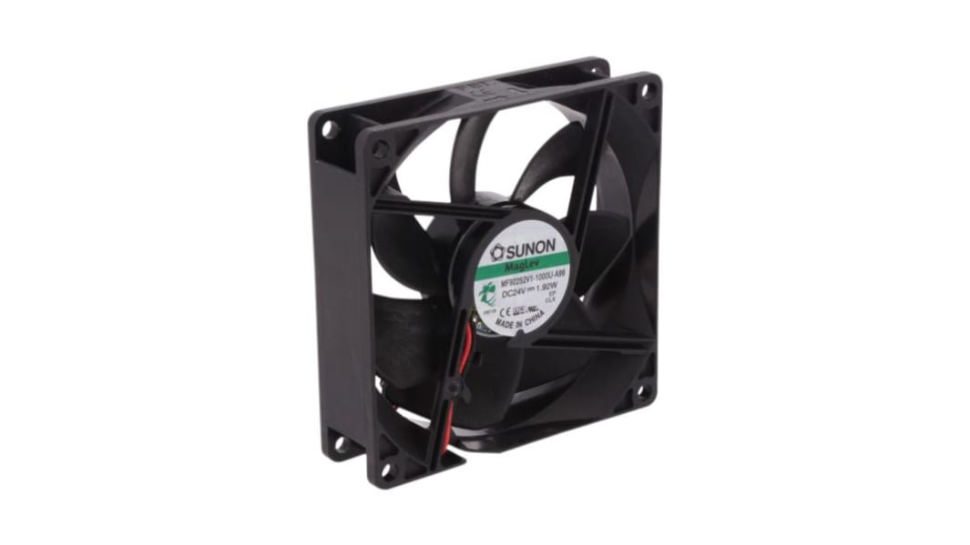 Ventilateur axial Sunon 24 V c.c., 51.5cfm, 92 x 92 x 25mm, 2.09W