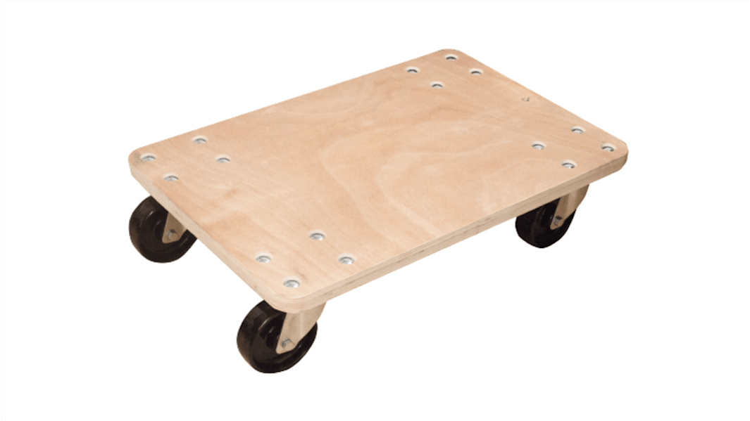 Guitel Hervieu Wood Dolly, 300kg Load, 400mm W x 600mm L x 154mm H