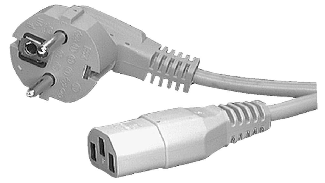 Feller Right Angle Type F German Plug Plug to Straight IEC C13 Socket Power Cord, 2.5m