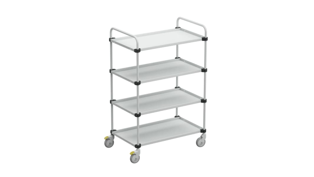Treston Trolley mit 4 Ebenen, Stahl Rahmen, 1090 x 530mm, max. 150kg