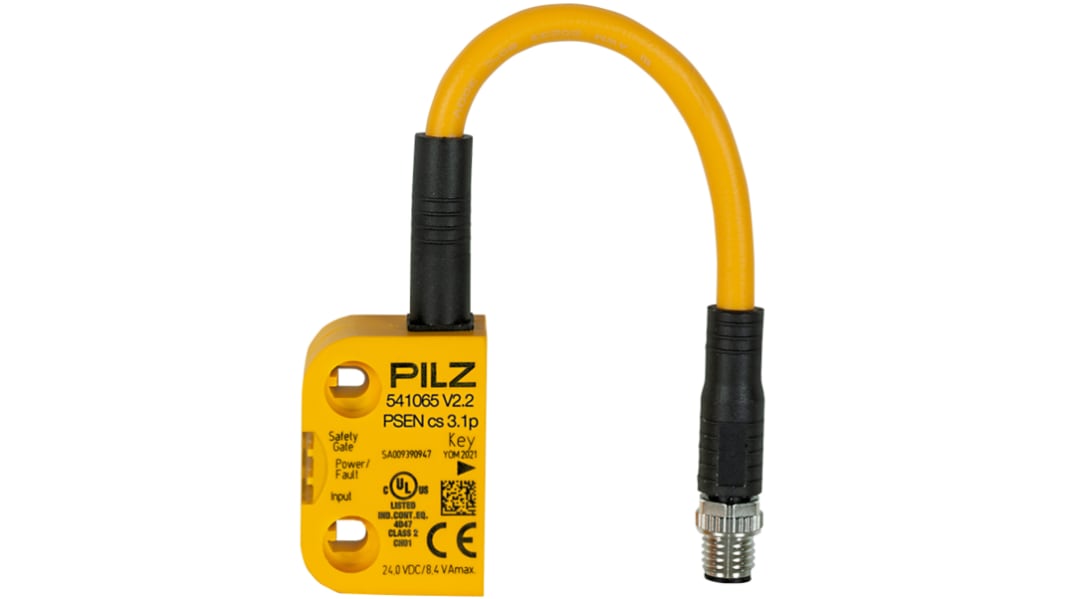 Pilz PSEN cs3.1p Series Transponder Non-Contact Safety Switch, 24V dc, Plastic Housing, M8