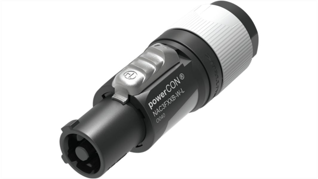 Neutrik, NAC3FXX IP20 Black Cable 2 + PE Industrial Power Socket, Rated At 20A, 127 VAC