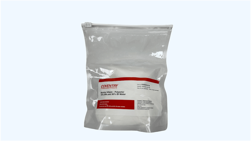 Chemtronics Coventry Poly-Wipes Wet Cleaning Wipes, Bag of 150, 100 x 100mm