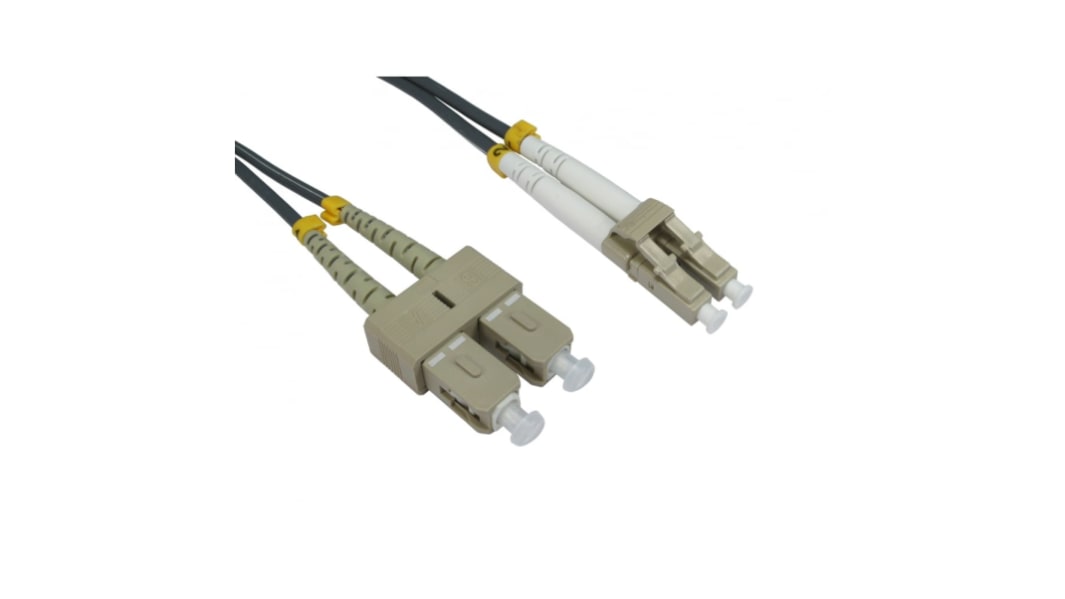RS PRO LWL-Kabel 500mm Multi Mode Patchkabel 2-Fasern Grau LC SC