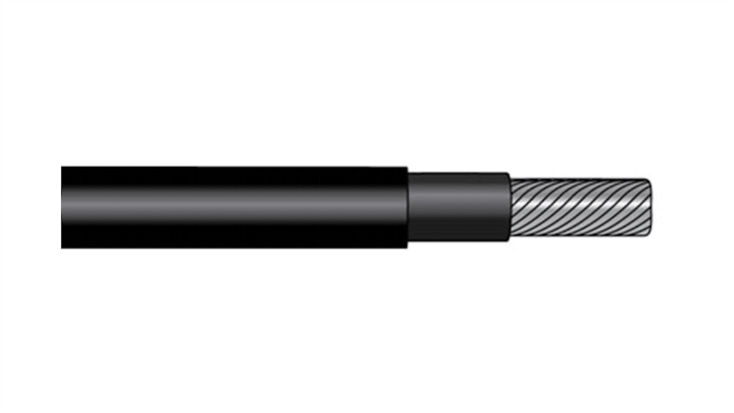Alpha Wire Photovoltaik-Kabel 8 AWG Schwarz -40 → 90 °C