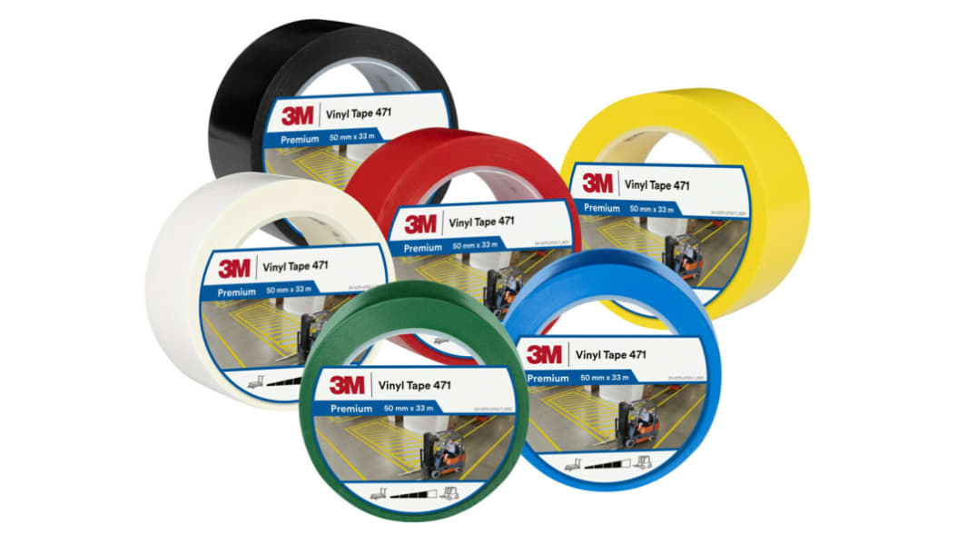 3M 471 Red Vinyl 1296in Hazard Tape, 0.13mm Thickness