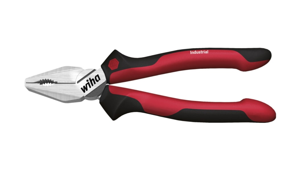 Wiha Z01018002SB Kombizange , gebogen Schneidkraft → 1,8 mm gehärteter Federstahl, 2,2 mm harter Draht, 3,4 mm