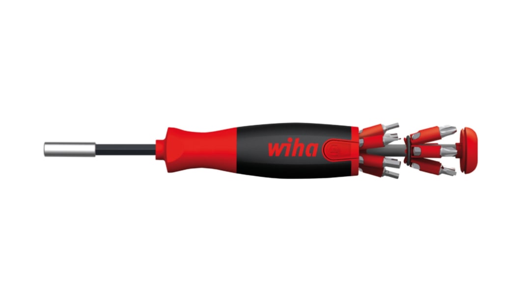 Wiha Hexagon, Phillips, Pozidriv, Slotted, Torx Bit Holder Screwdriver, 12-Piece