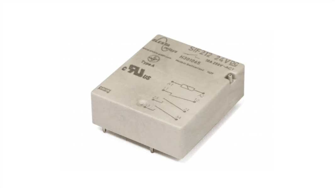Elesta PCB Mount Force Guided Relay, 12V dc Coil Voltage, 2NO/1NC