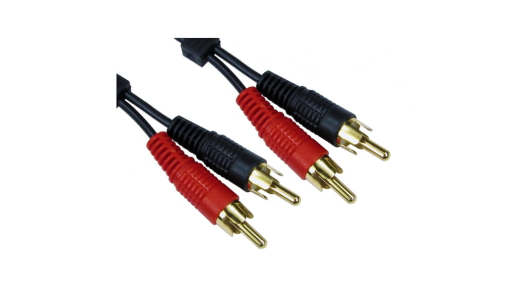 RS PRO Cinch-Kabel, RCA x 2 / RCA x 2 Stecker Stecker L. 20m Schwarz