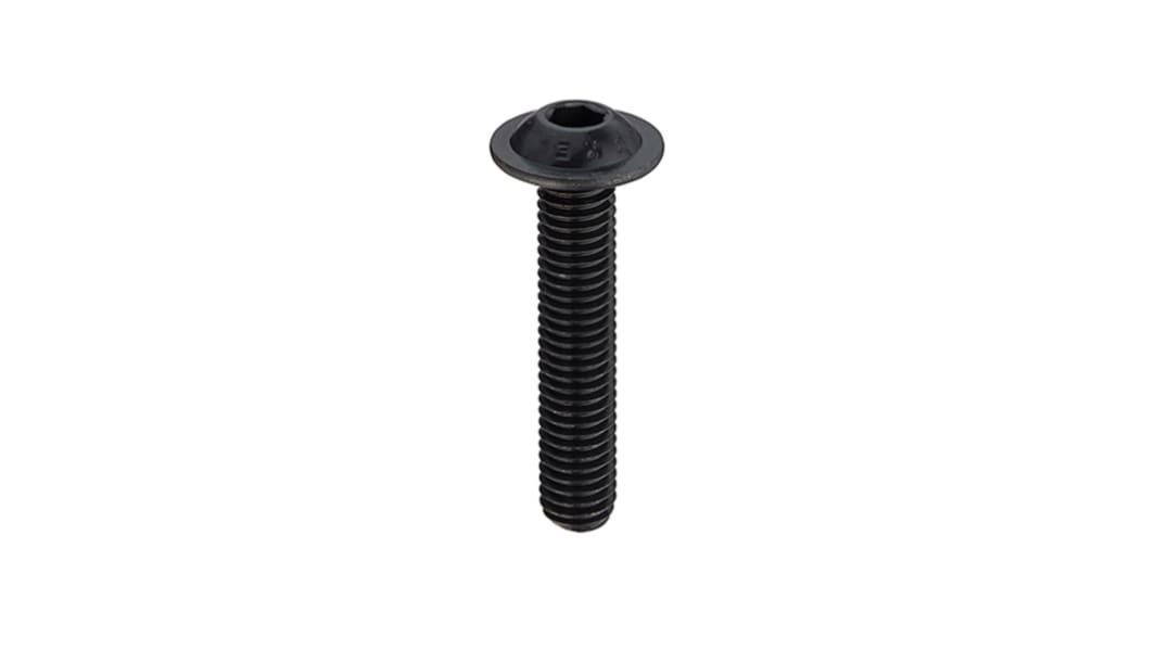Viti a testa bombata con testa Testa bombata esagonale con flangia RS PRO, M6, L. 16mm, in Acciaio
