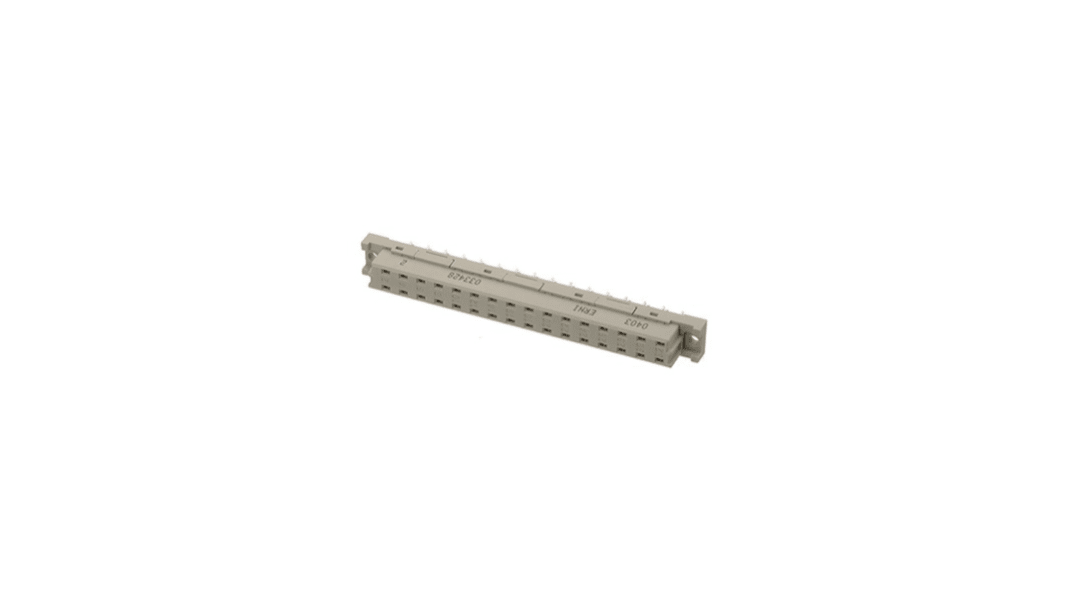 Conector DIN 41612 hembra ERNI de 32 contactos, paso 5.08mm, 2 filas, clase C2