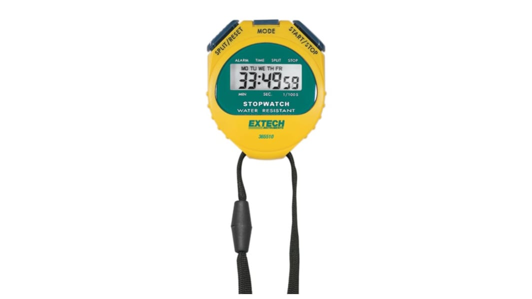 Extech Yellow Digital Pocket Stopwatch 23h 59min 59s