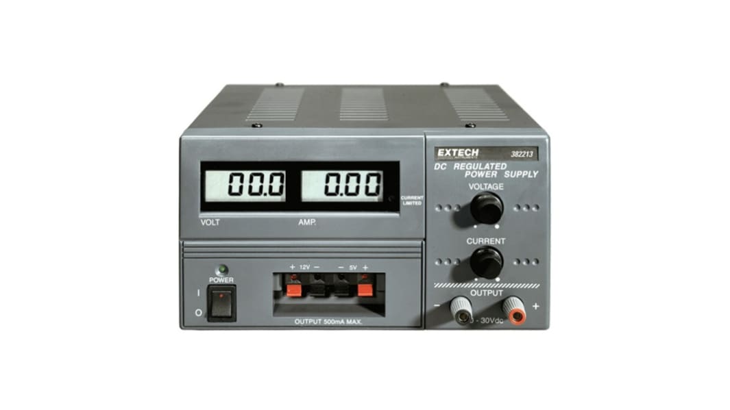 Extech 382 Series Digital Bench Power Supply, 0 → 30V, 0 → 3A, 3-Output