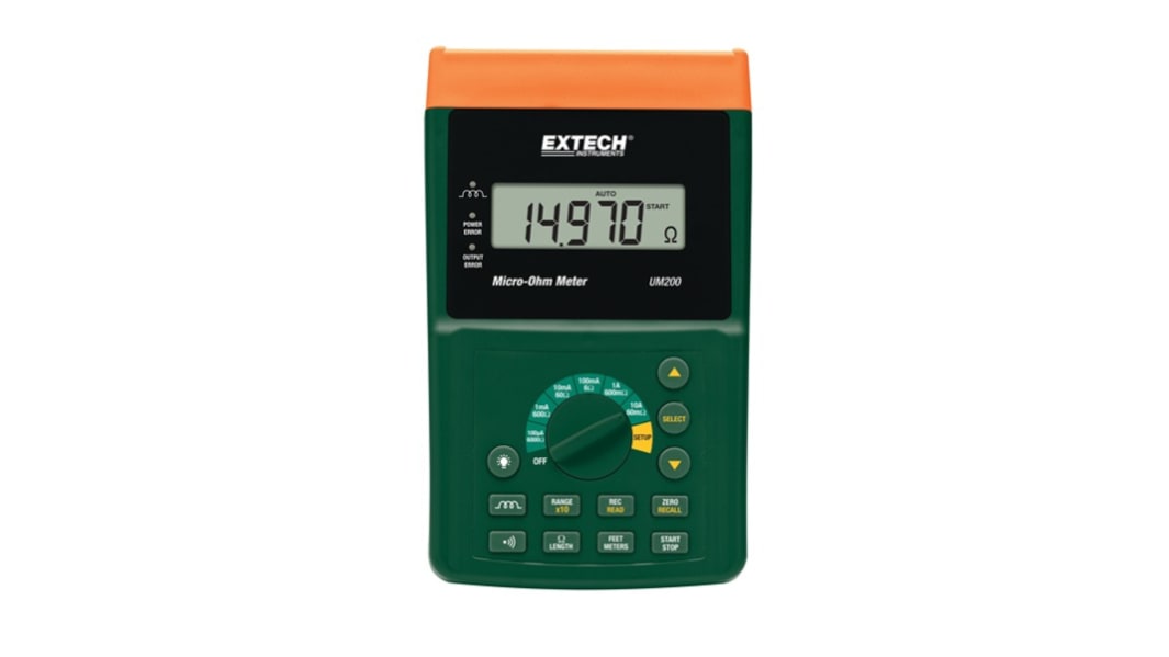 Extech UM200-NIST Handheld Ohm Meter, 6 kΩ Max, 4 Wire