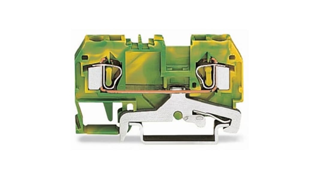 WAGO 281-907-1 281 Series Green/Yellow, 4mm², 2-Level, Cage Clamp Termination