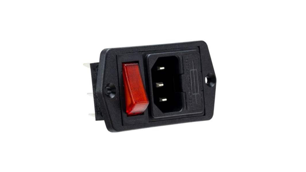 Bulgin C14 Panel Mount IEC Connector Male, 10A, 250 V, Fuse Size 5 x 20mm