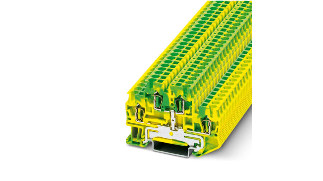 Phoenix Contact 3036026 STTB 2.5-PE Series Green/Yellow, 0.08 → 4mm², Double-Level, Spring Clamp Termination