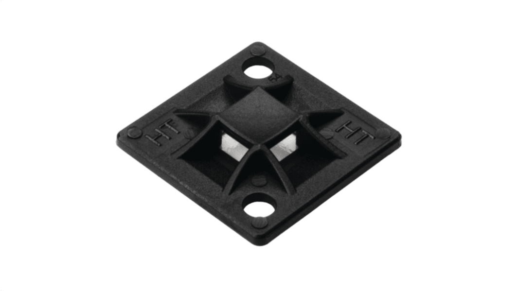 Sujetacables para atados  autoadhesiva HellermannTyton Q-Mount de Poliamida 6,6 (PA66) Negro, dim. 40mm x 40 mm, Ø