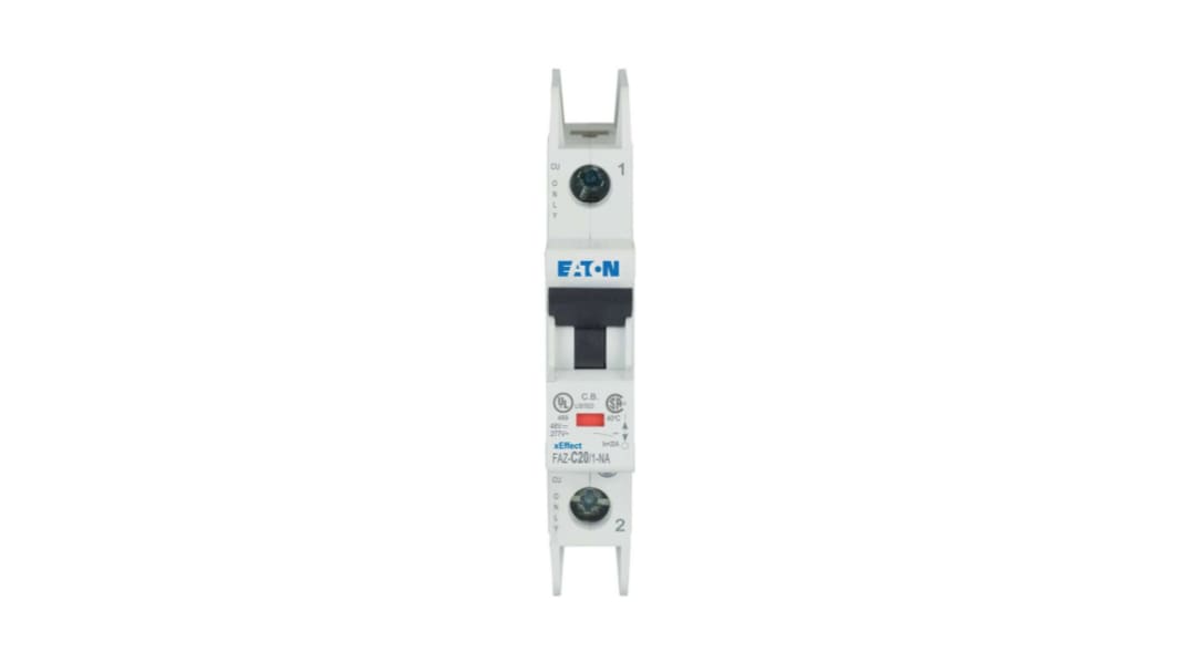 Eaton xEffect MCB, 1P, 20A Curve C, 240 → 415V AC, 48V DC, 10 kA Breaking Capacity