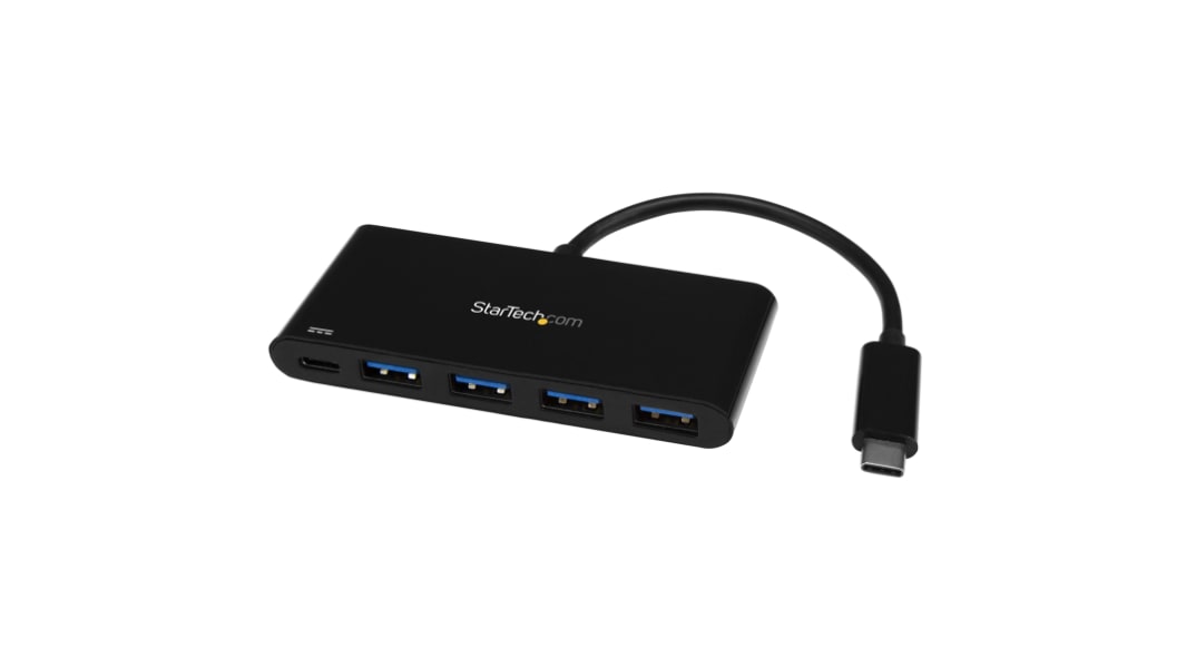 StarTech.com 4 Port USB 3.0 USB A, USB C  Hub, USB Powered, 93 x 40 x 11mm