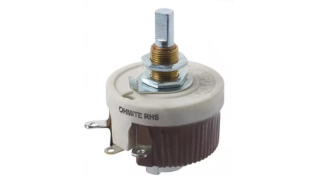 Reostato Arcol Ohmite, 100Ω max, 25W, diametro albero 6,35 mm, Montaggio a pannello