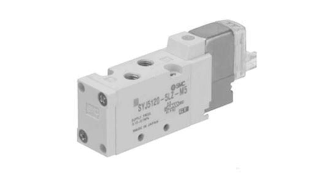 SMC 3/2 Pneumatic Solenoid Valve - Solenoid/Spring SYJ500 Series 24V dc