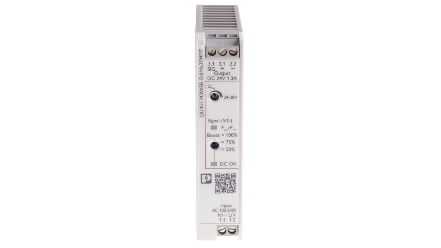 Phoenix Contact QUINT POWER Switched Mode DIN Rail Power Supply, 100 → 240 V ac / 110 → 250V dc ac, dc