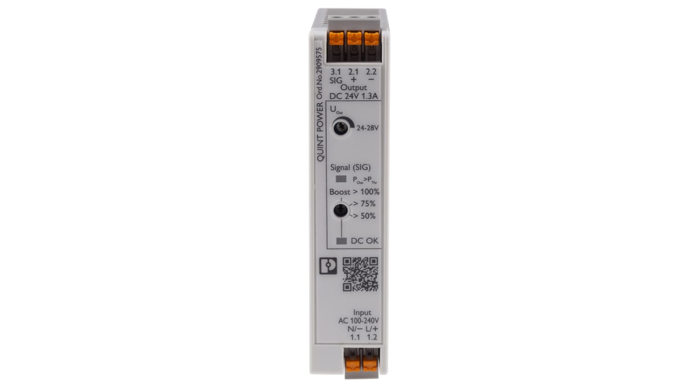 Phoenix Contact QUINT POWER Switched Mode DIN Rail Power Supply, 100 → 240 V ac / 110 → 250V dc ac, dc