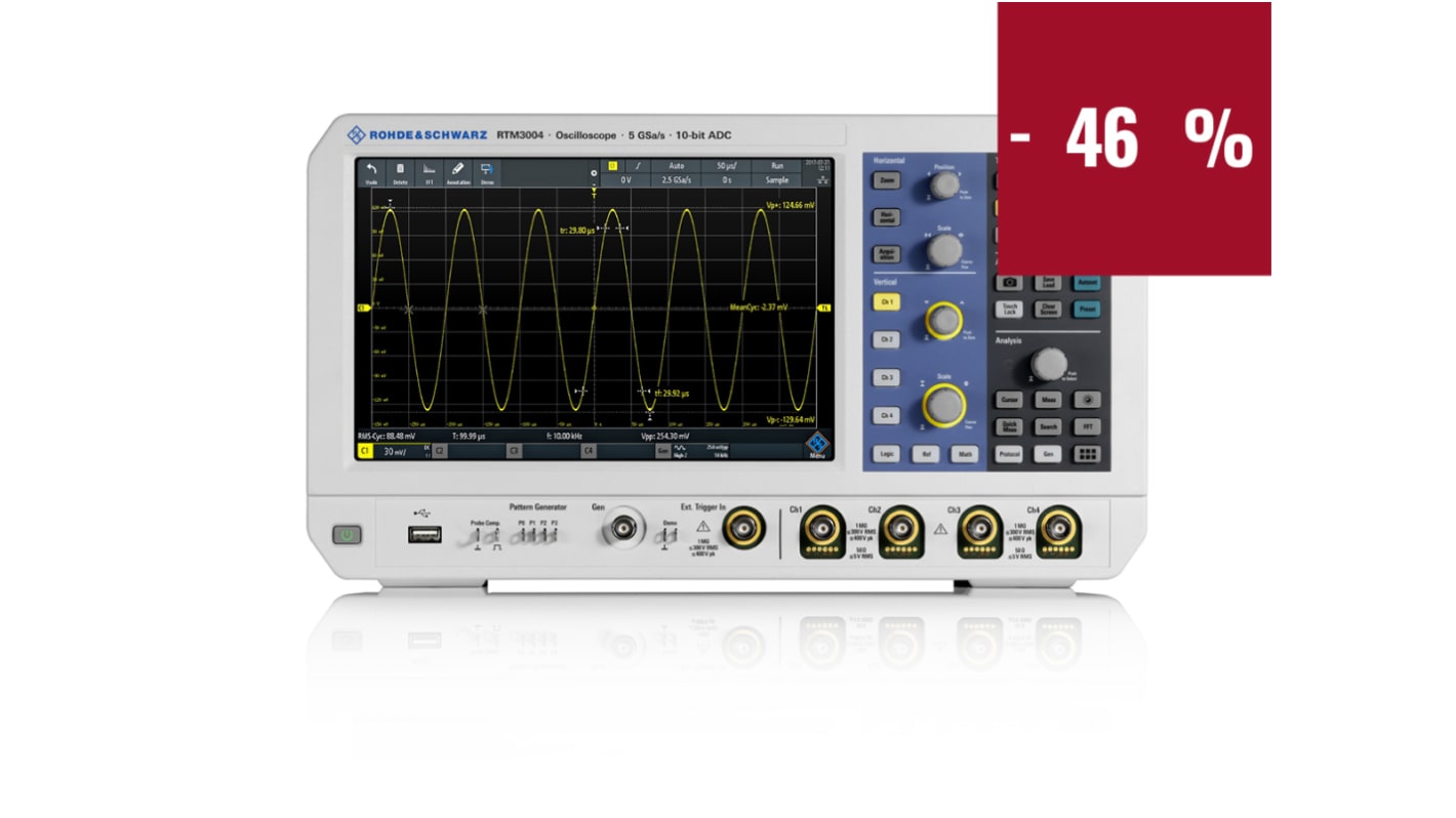 Rohde & Schwarz RTM-BNDL RTM3000 Series, 500MHz Bench Oscilloscope Bundle, 4 Analogue Channels - RS Calibrated