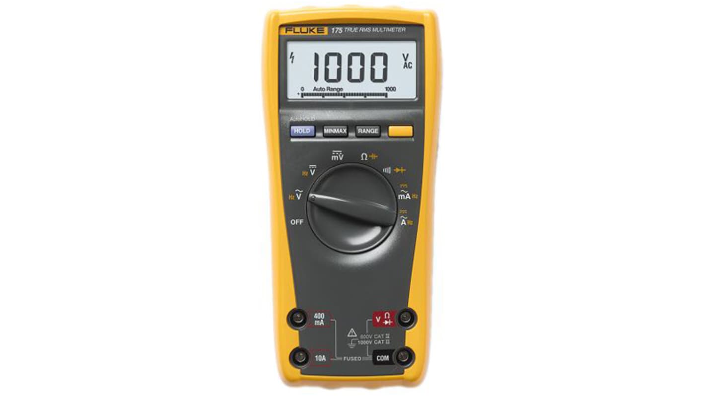 Multímetro Fluke 175, 1000V ac/1000V dc, 10A ac/10A dc, TRMS, CAT III, CAT IV