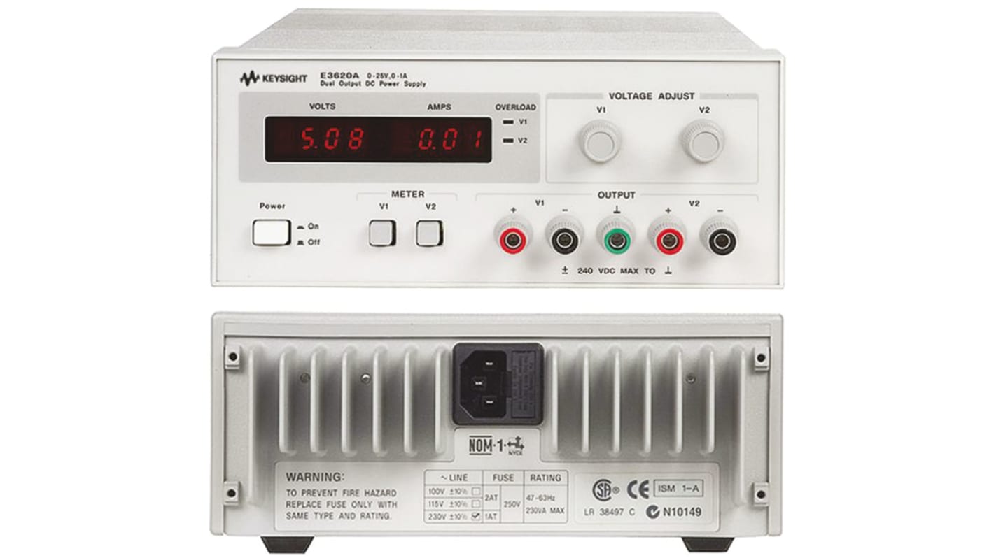 Zasilacz laboratoryjny 0 → 25V 1A Keysight Technologies 25W Zasilacz dwuzakresowy