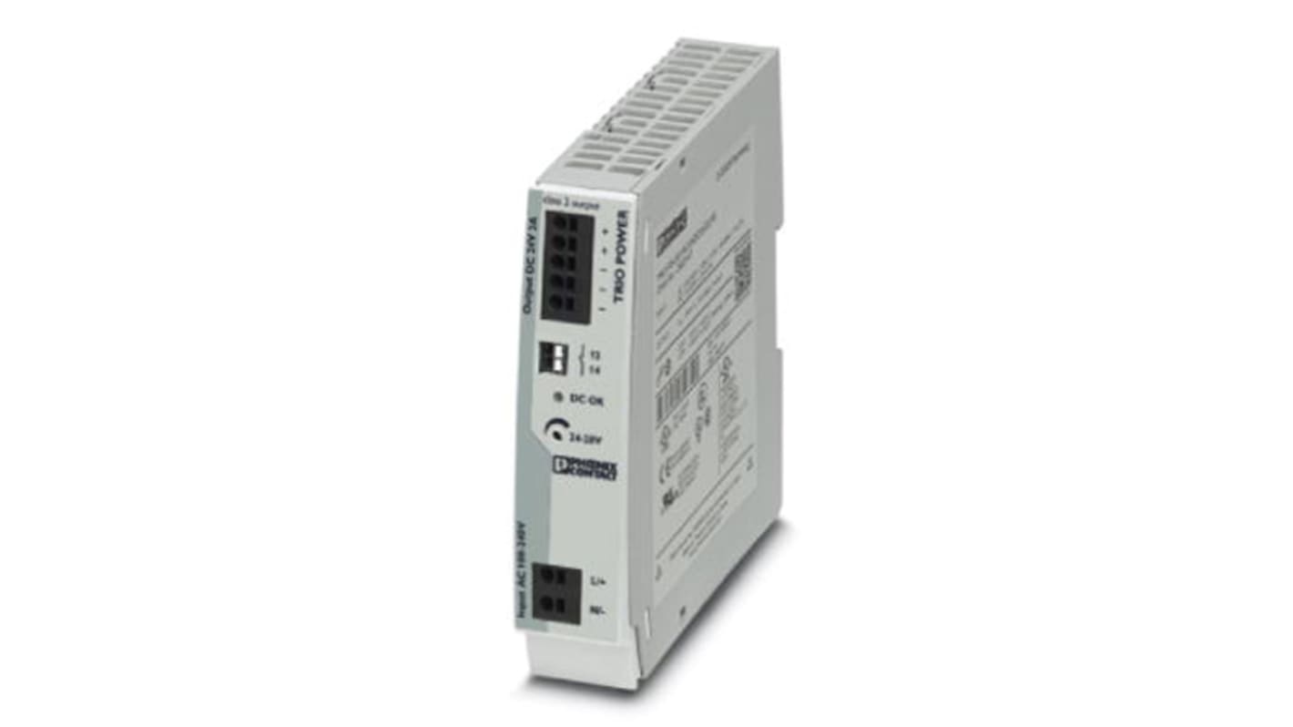 Phoenix Contact TRIO-PS-2G/1AC/24DC/3/C2LPS DIN-Schienen Netzteil Getaktet 24V dc / 3A 72W 85 → 264V ac