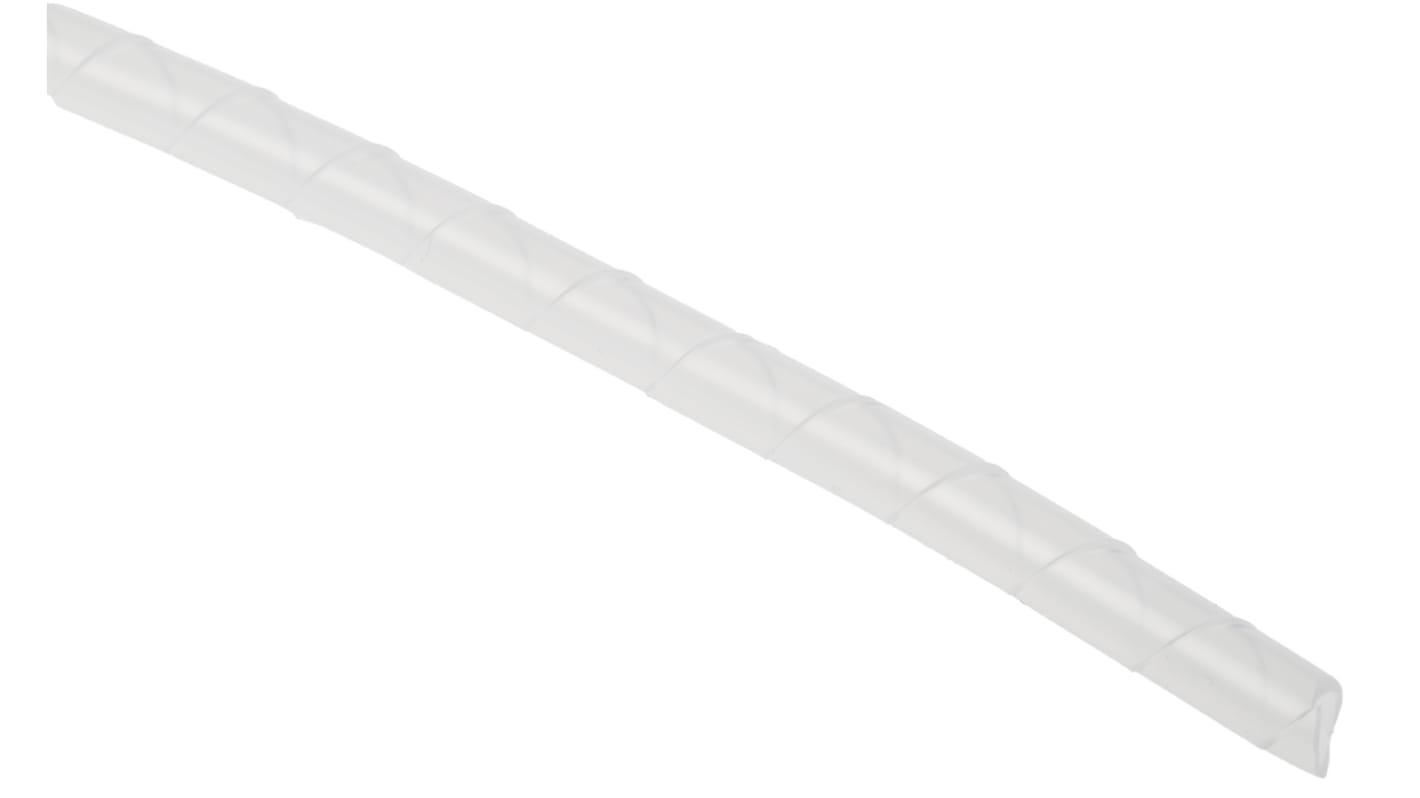 RS PRO PE缠绕管, 天然色, 用于Φ4mm至6mm电缆, 0.6mm壁厚, 5m长