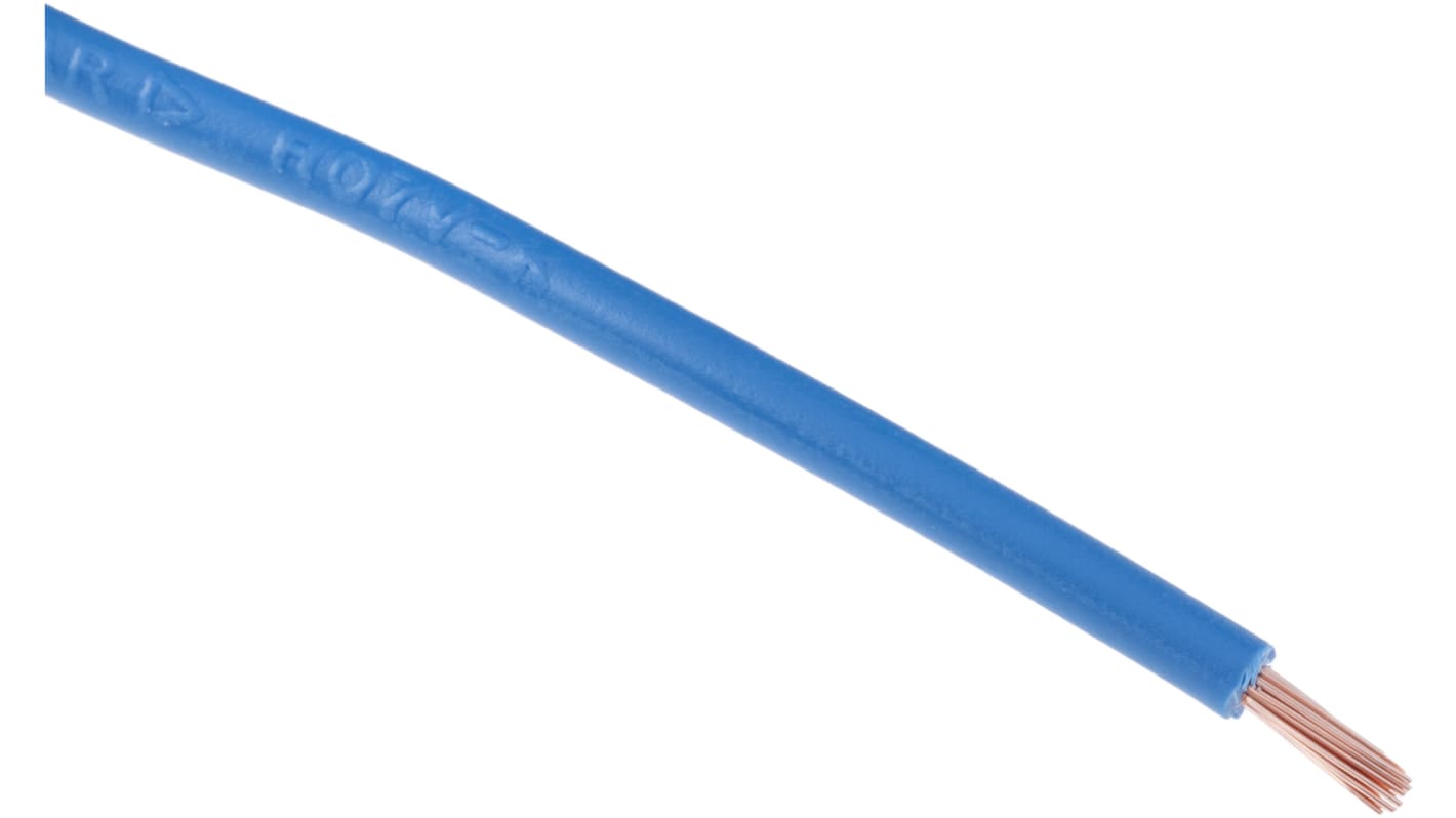 RS PRO Blue 1.5 mm² Hook Up Wire, 15 AWG, 30/0.25 mm, 100m, PVC Insulation