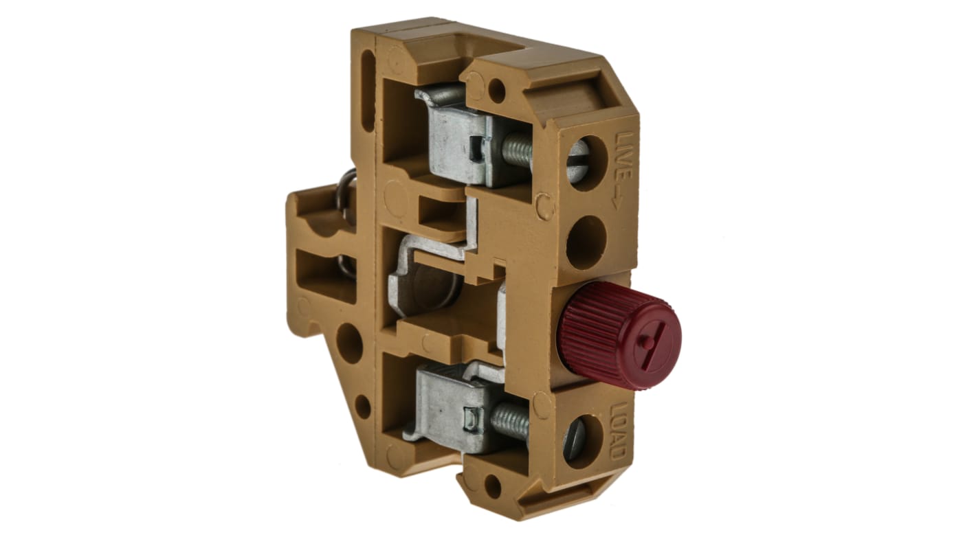 Weidmuller 0211120000 SAKS Series Yellow, 10mm², Single-Level, Screw Termination, Fused
