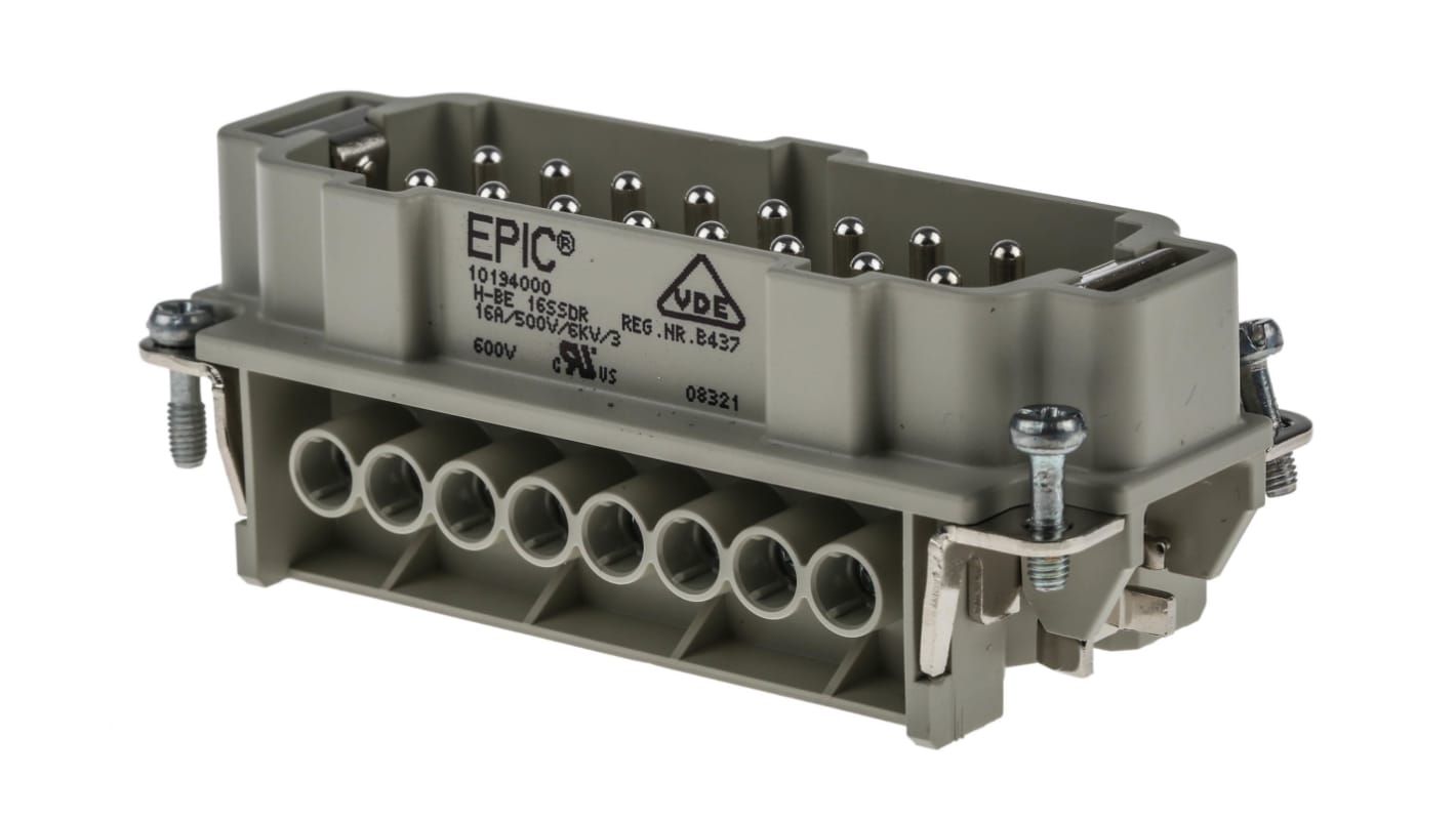 Connettore alimentazione EPIC, Maschio, 16 Pin, 16A, 600 V