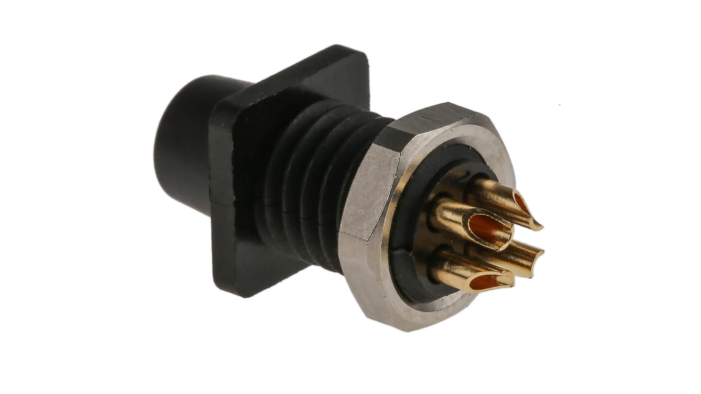 binder Circular Connector, 4 Contacts, Panel Mount, Subminiature Connector, Socket, Female, IP40, 719 Series