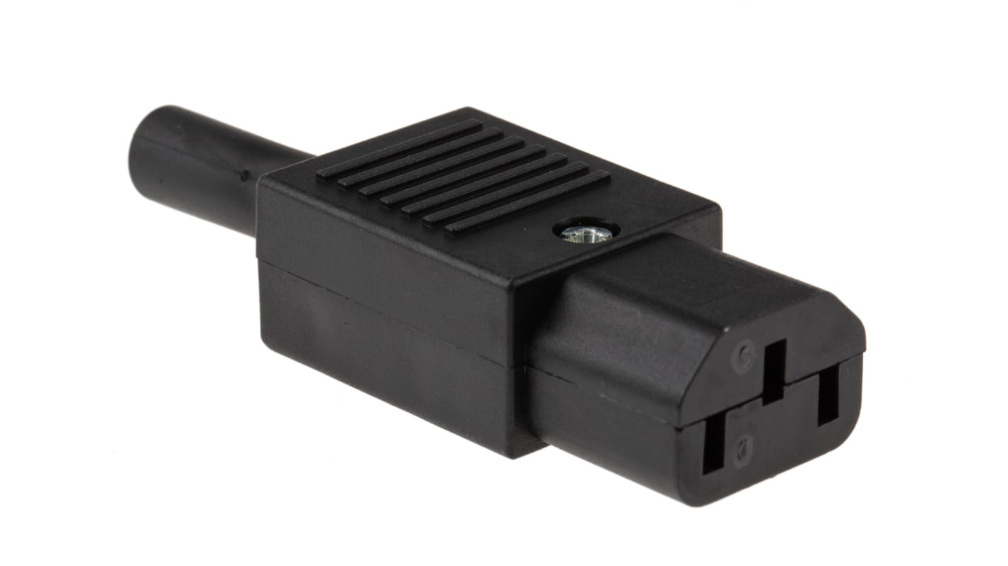 Conector IEC C13 hembra Bulgin, Recto, Montaje de Cable, 250 V, 10A