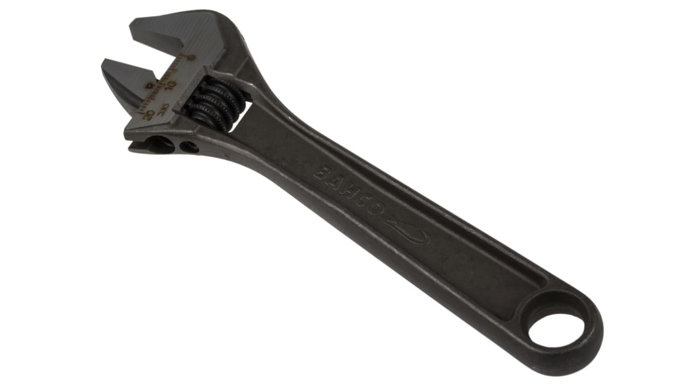 Bahco Adjustable Spanner, 155 mm Overall, 11.5mm Jaw Capacity, Metal Handle