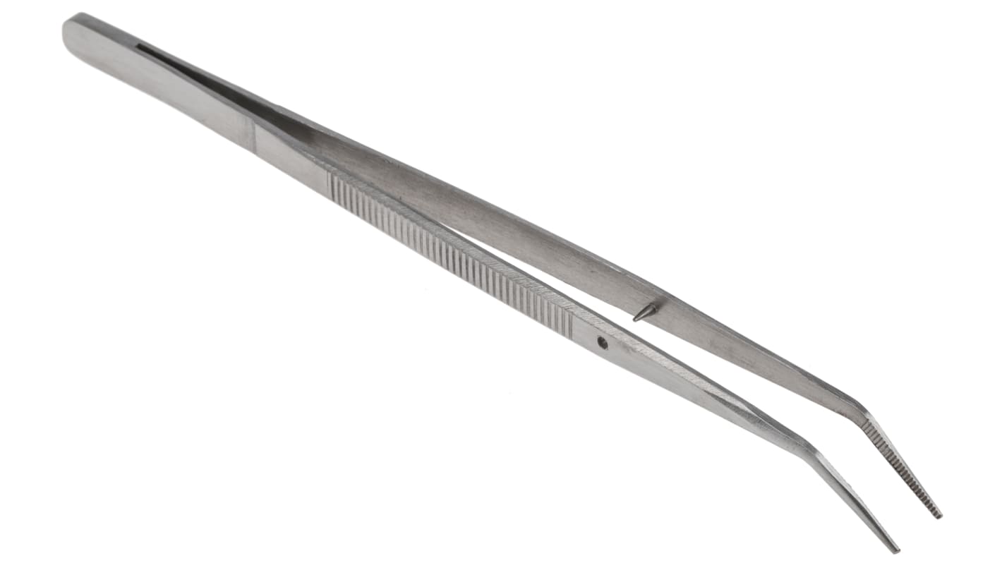 RS PRO 150 mm, Stainless Steel, Serrated, Tweezers