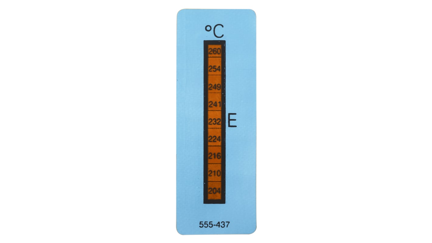 RS PRO Non-Reversible Temperature Sensitive Label, 204°C to 260°C, 8 Levels