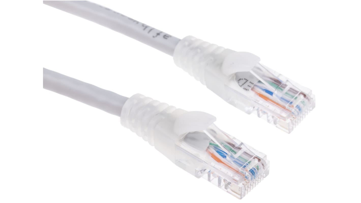 RS PRO, 1m Cat5e, Grey RJ45 to Male RJ45 Male, U/UTPUnshielded, Terminated PVC Sheath