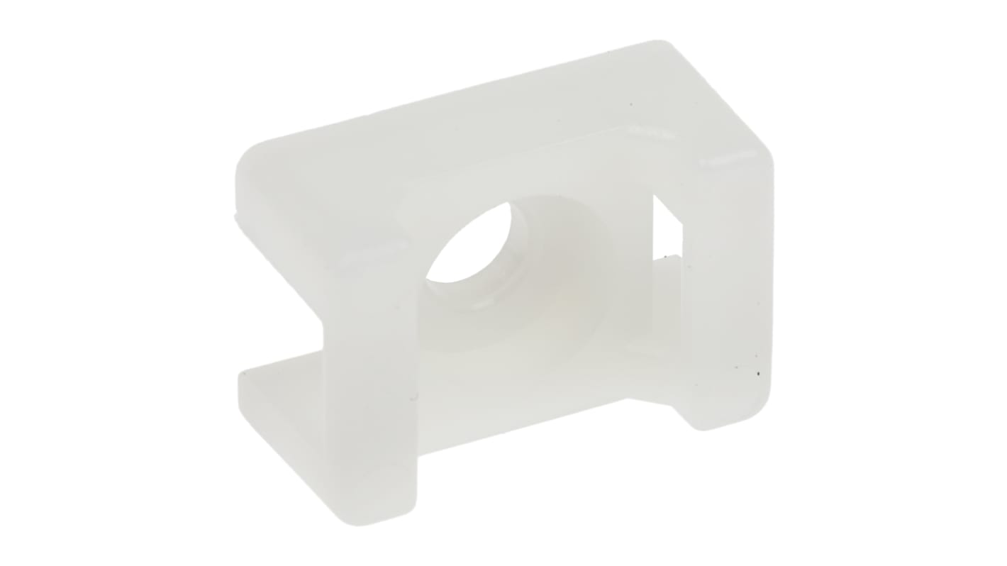 RS PRO White Cable Tie Mount 10 mm x 15mm, 5mm Max. Cable Tie Width