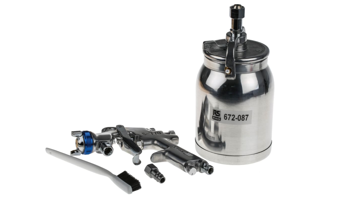 RS PRO 1/4in Air Inlet (BSP) Spray Gun, With 2 mm Tip