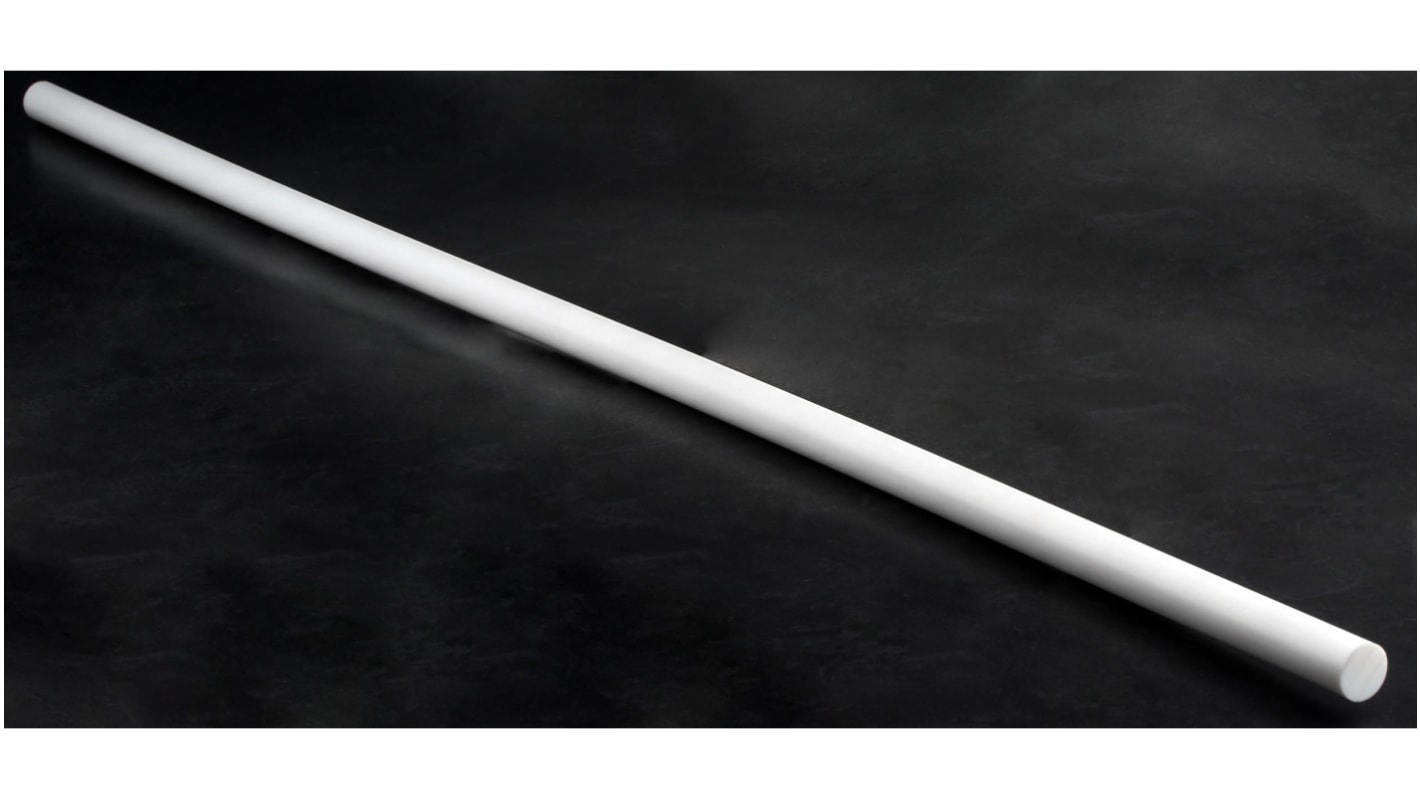 RS PRO Opaque Fluoroplastics PTFE Rod, 1m x 10mm Diameter