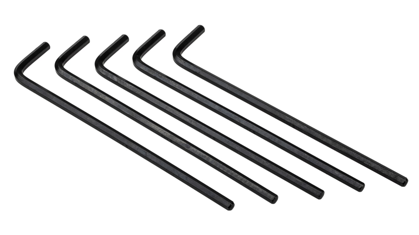 RS PRO 5 piece L Shape Metric Hex Key Set 5mm RS